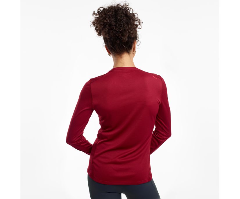 Saucony Stopwatch Long Sleeve Women's Shirts Burgundy | Canada 297AHKP